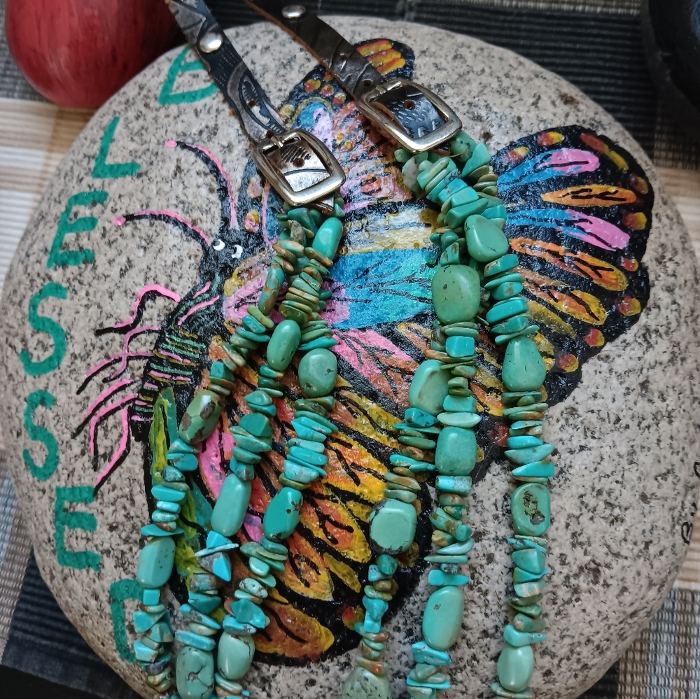 Turquoise Leather Necklace